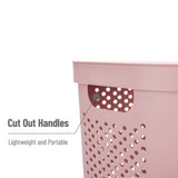 Mind Reader 60L Slim Laundry Hamper, Clothes Basket, Lid, Ventilated, Plastic, 17.25"L x 13.75"W x 23.5"H, 2-Pack