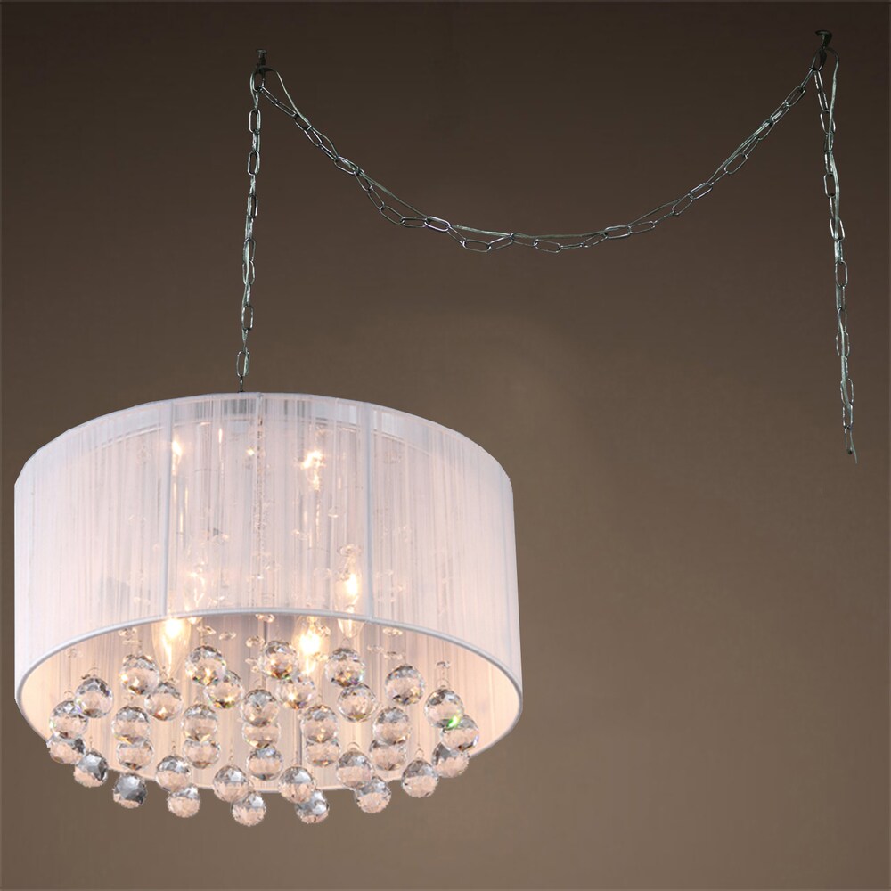 Mineya 4-light White 17-inch Chrome Swag Lamp