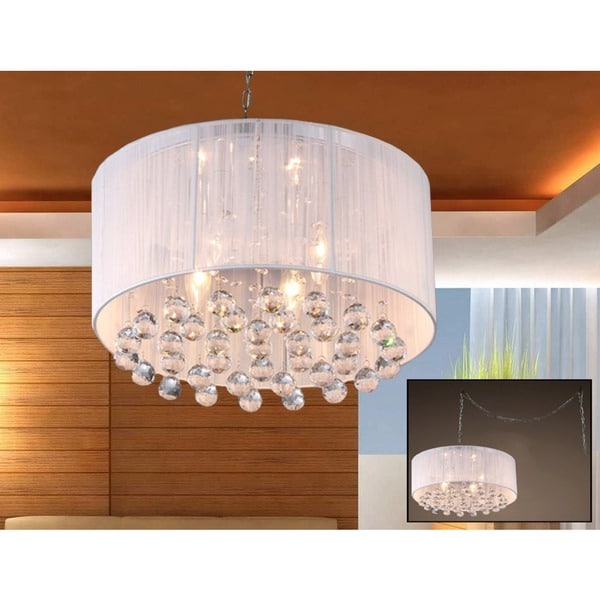 Mineya 4-light White 17-inch Chrome Swag Lamp