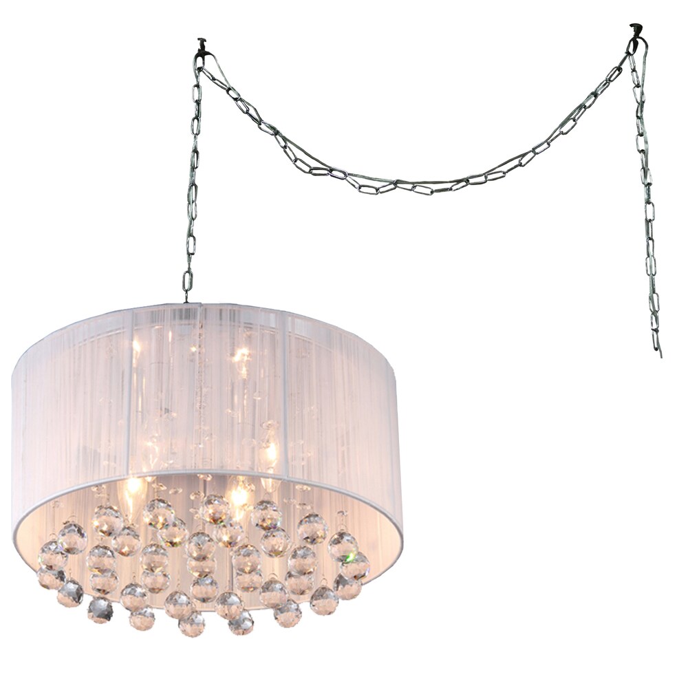 Mineya 4-light White 17-inch Chrome Swag Lamp
