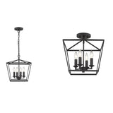 Mini Lantern Ceiling Light and Pendant in Black