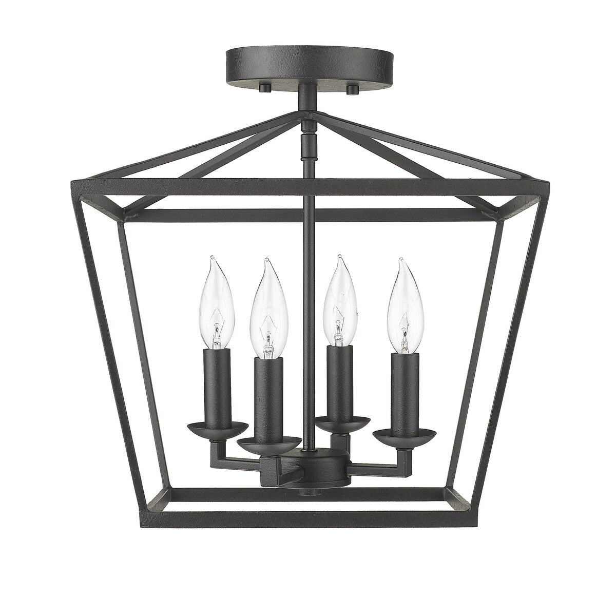 Mini Lantern Ceiling Light and Pendant in Black