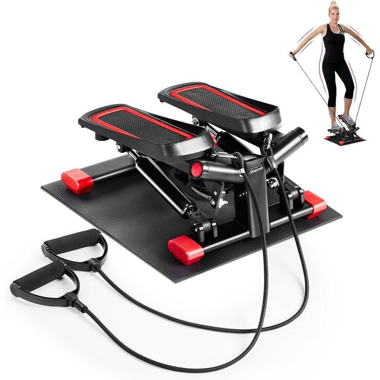 Mini Stepper Stair Stepper with Widened Foot Plate and Floor Mat