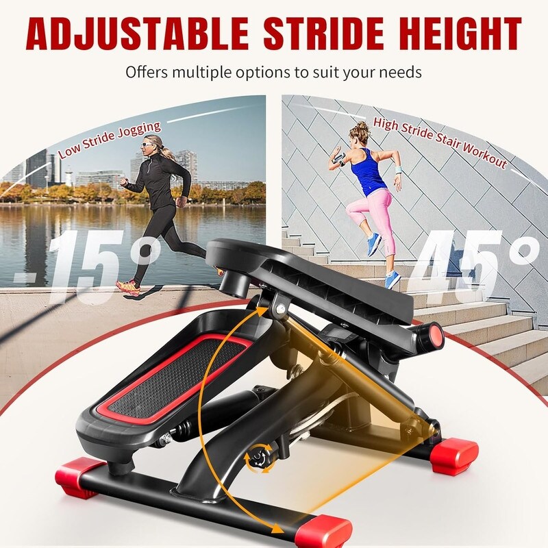 Mini Stepper Stair Stepper with Widened Foot Plate and Floor Mat