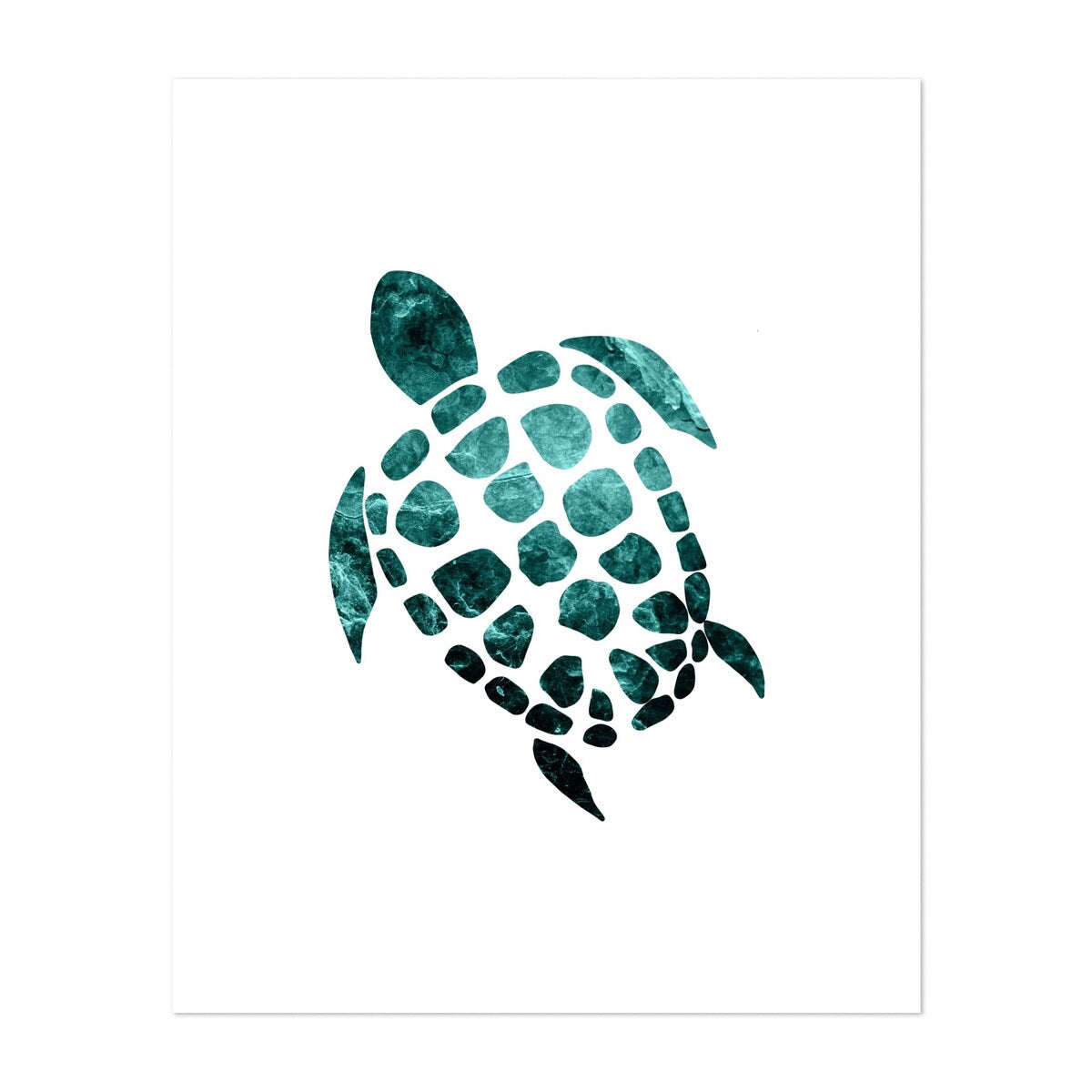Minimal Sea Turtle 2 Drawing Animals Cute Modern Art Print/Poster