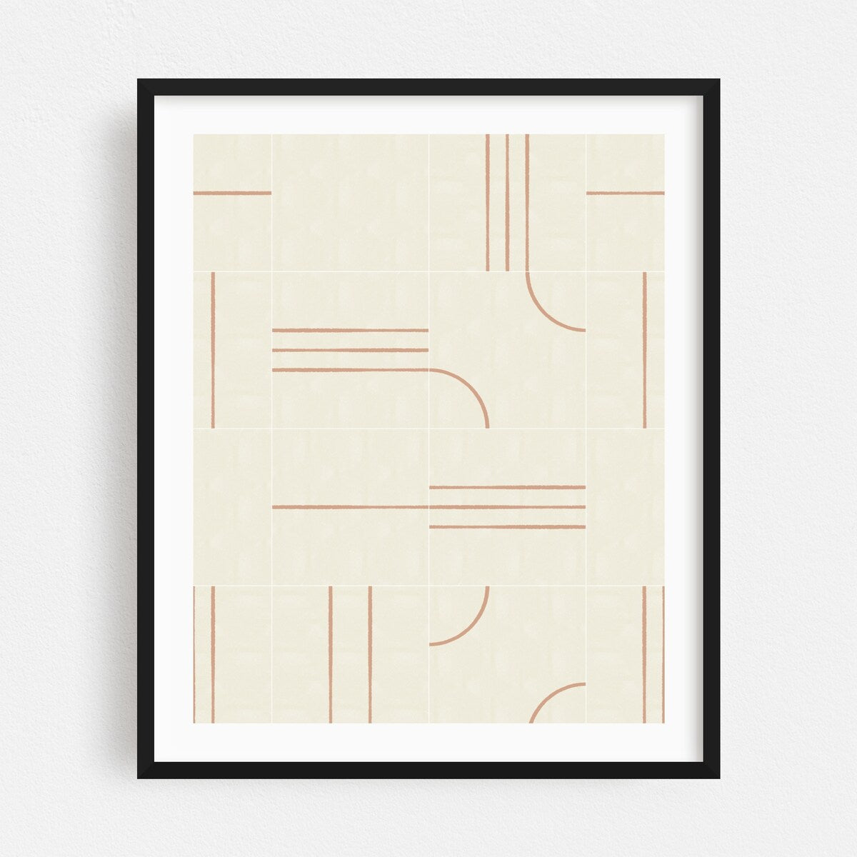 Minimal Wall Tiles 02 Mixed Media Geometric Pattern Art Print/Poster