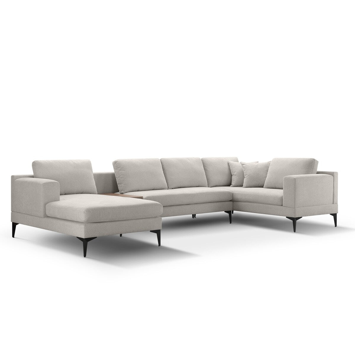 Minimalist 3-Piece U-Shape Sectional Multi-purpose Couch Sofa,5 Seat