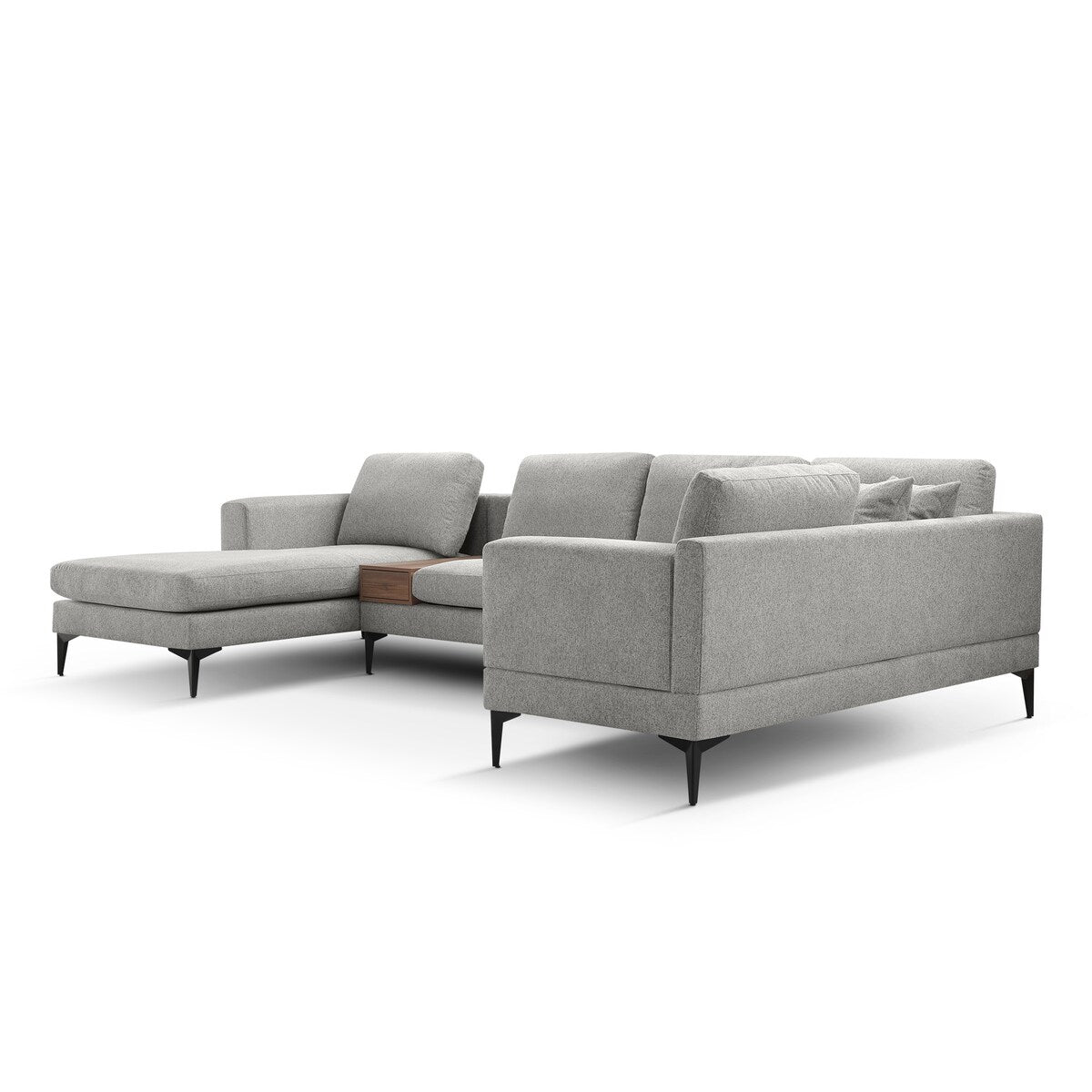 Minimalist 3-Piece U-Shape Sectional Multi-purpose Couch Sofa,5 Seat