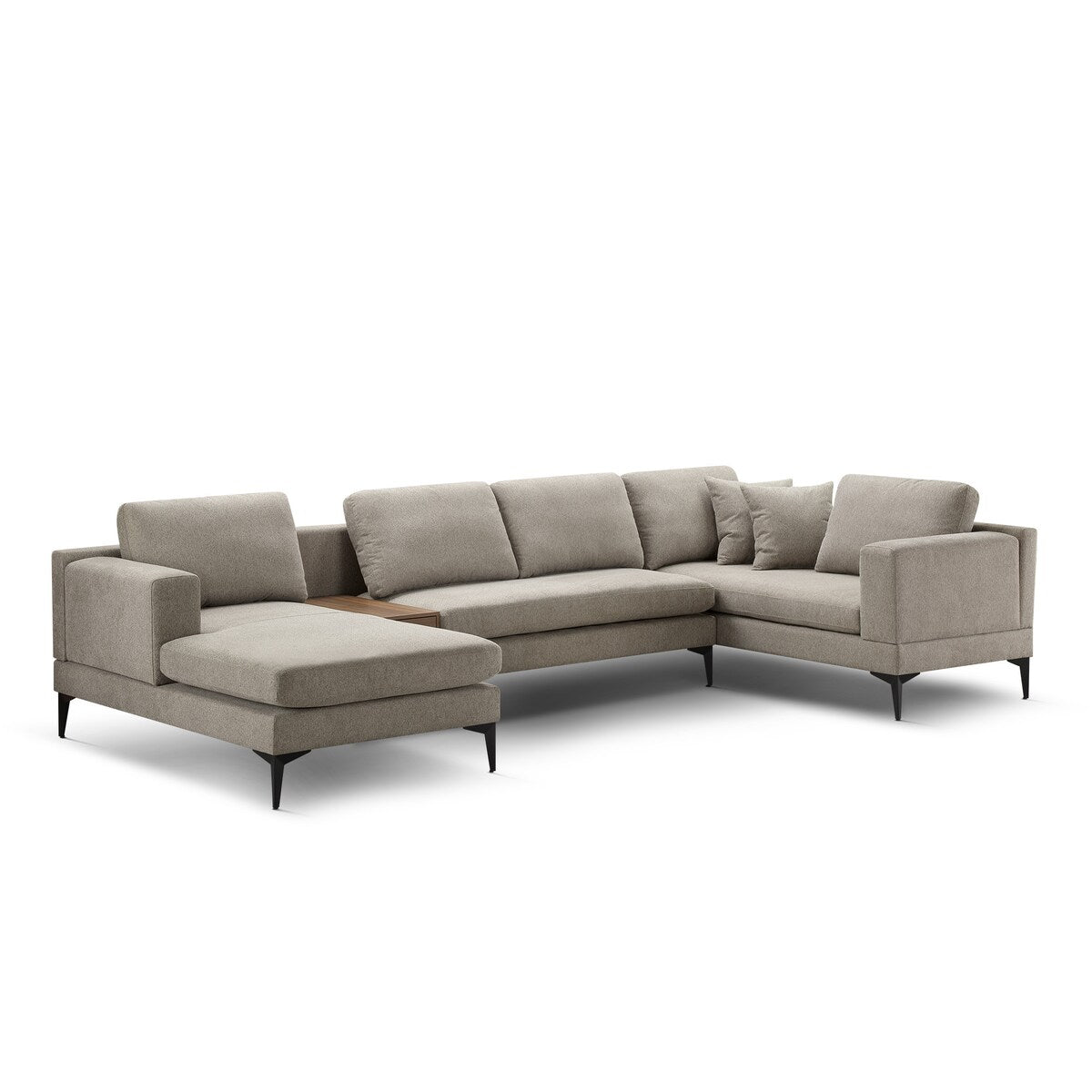 Minimalist 3-Piece U-Shape Sectional Multi-purpose Couch Sofa,5 Seat