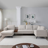 Minimalist 3-Piece U-Shape Sectional Multi-purpose Couch Sofa,5 Seat