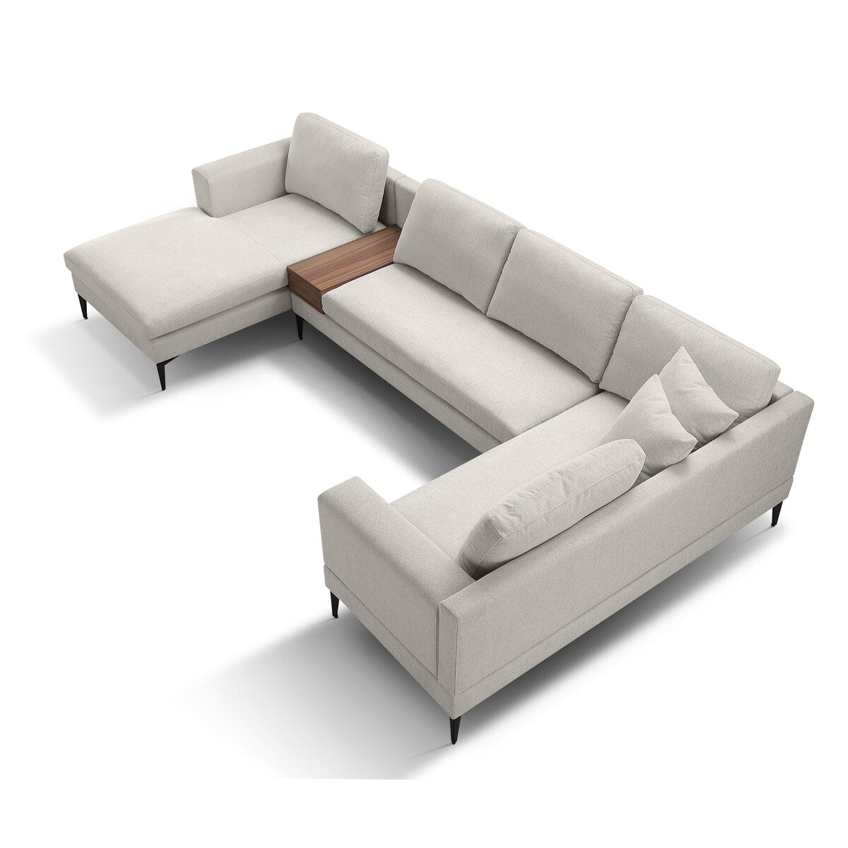 Minimalist 3-Piece U-Shape Sectional Multi-purpose Couch Sofa,5 Seat