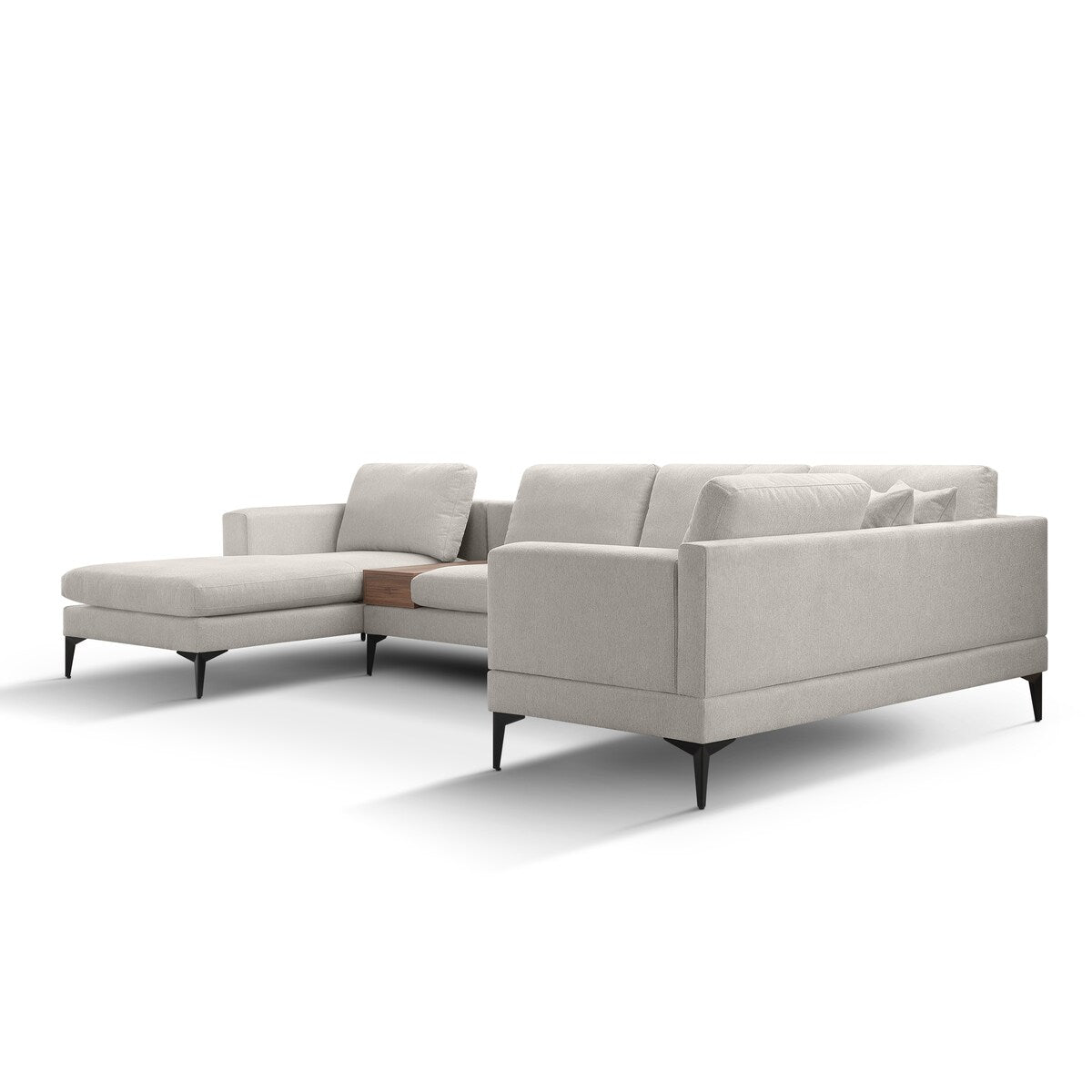 Minimalist 3-Piece U-Shape Sectional Multi-purpose Couch Sofa,5 Seat