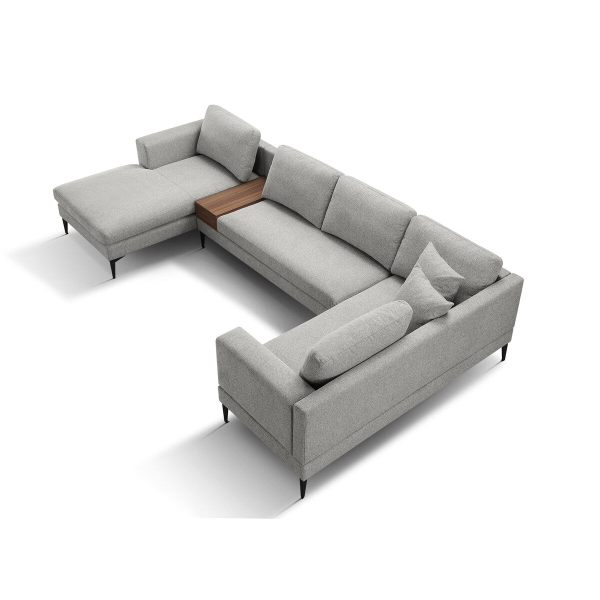 Minimalist 3-Piece U-Shape Sectional Multi-purpose Couch Sofa,5 Seat