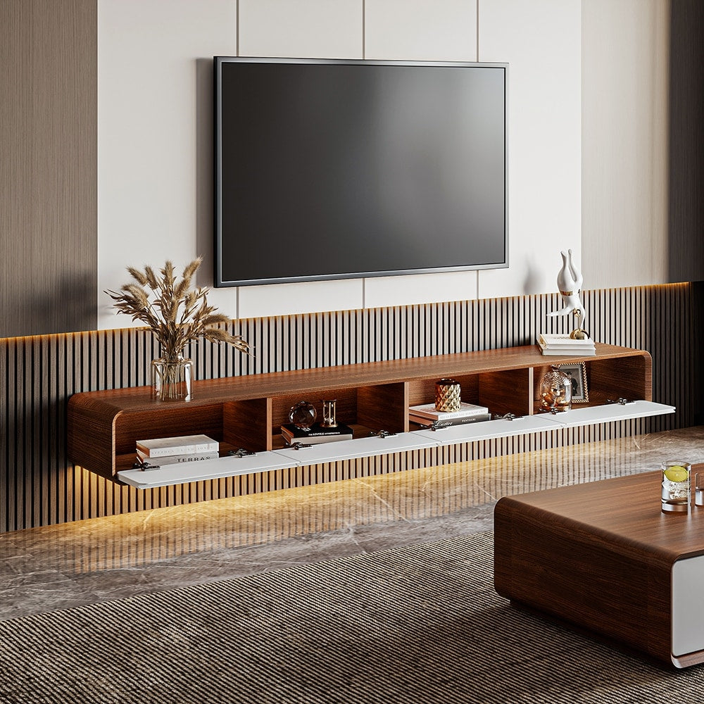 Minimalist Floating TV Stand Modern Wall Mounted Entertainment Center Overstock