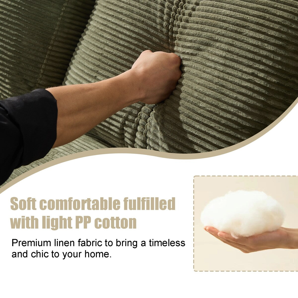 Minimalist Modular L-Shape Sectional Sofa Upholstered Sleeper Sofa with Chaise, Installation-Free Sofa