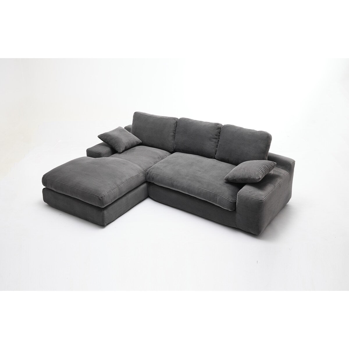Minimalist Modular L-Shape Sectional Sofa Upholstered Sleeper Sofa with Chaise, Installation-Free Sofa