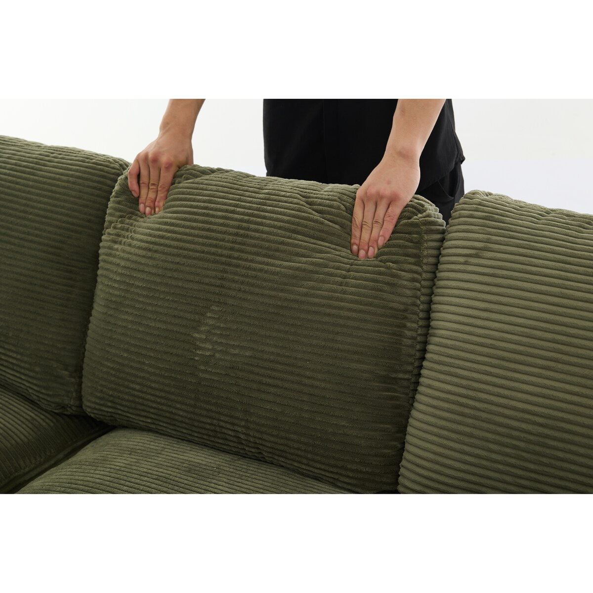 Minimalist Modular L-Shape Sectional Sofa Upholstered Sleeper Sofa with Chaise, Installation-Free Sofa