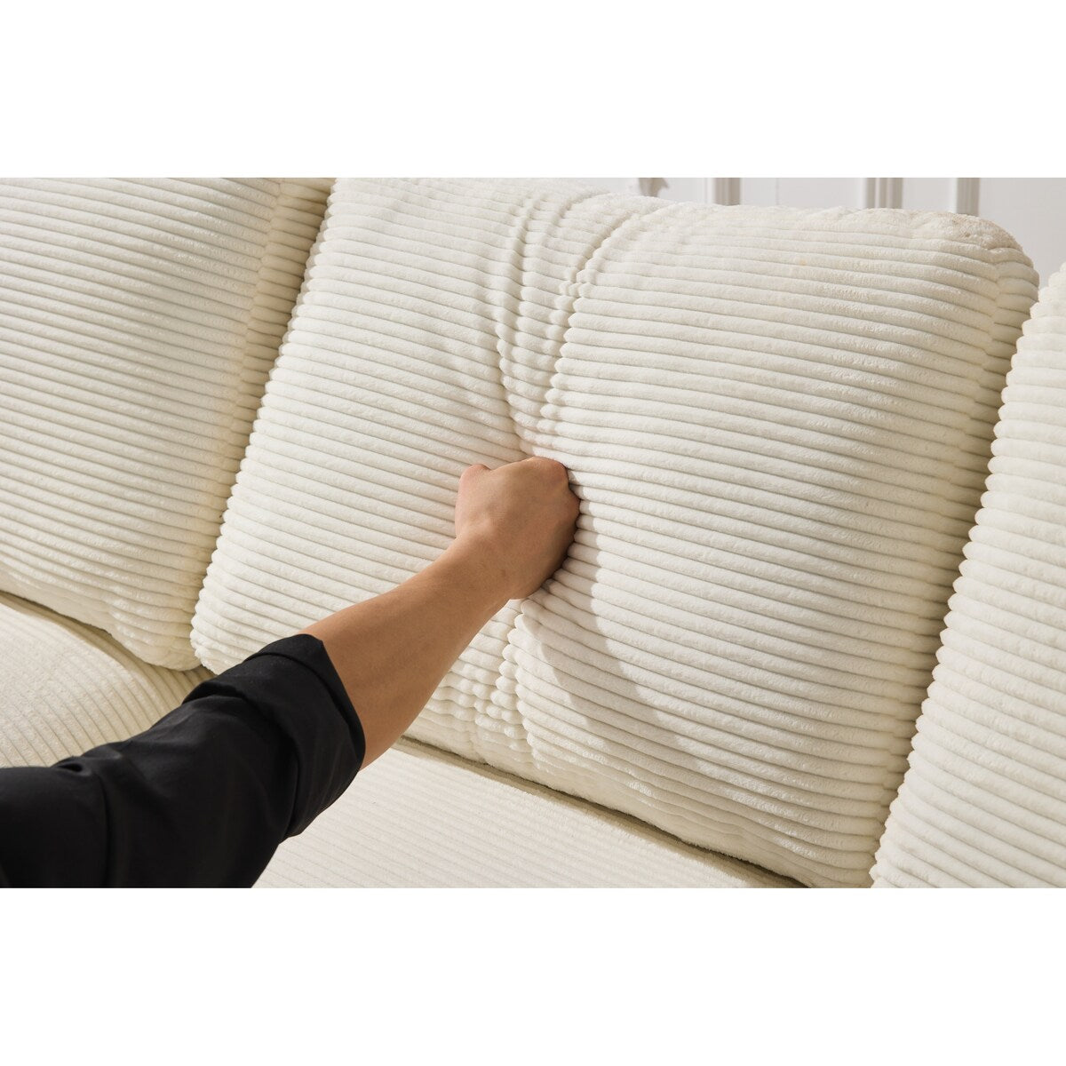 Minimalist Modular L-Shape Sectional Sofa Upholstered Sleeper Sofa with Chaise, Installation-Free Sofa