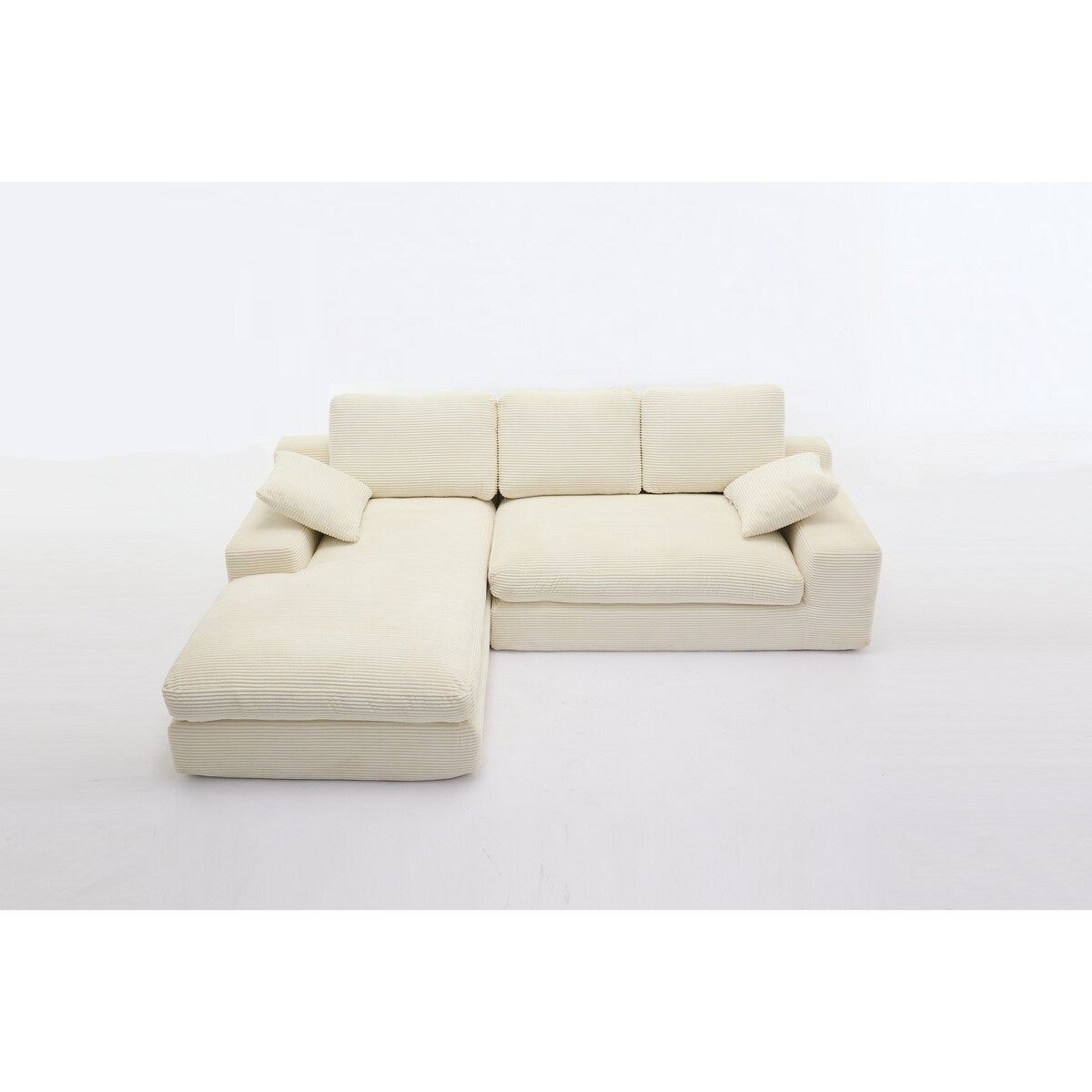 Minimalist Modular L-Shape Sectional Sofa Upholstered Sleeper Sofa with Chaise, Installation-Free Sofa