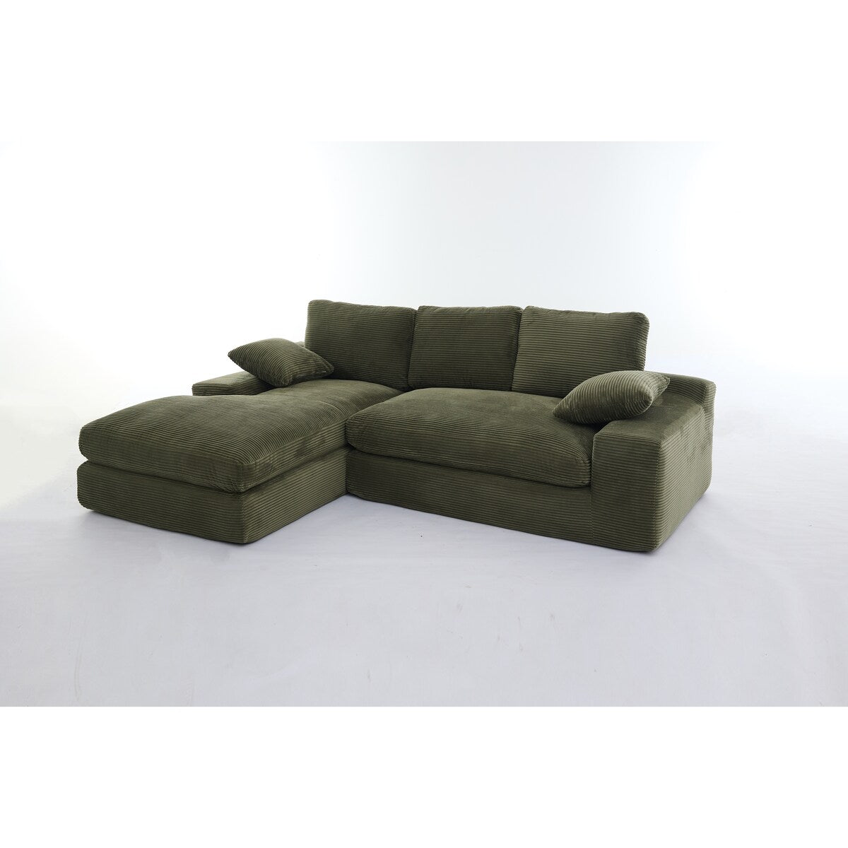 Minimalist Modular L-Shape Sectional Sofa Upholstered Sleeper Sofa with Chaise, Installation-Free Sofa