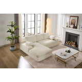 Minimalist Modular L-Shape Sectional Sofa Upholstered Sleeper Sofa with Chaise, Installation-Free Sofa