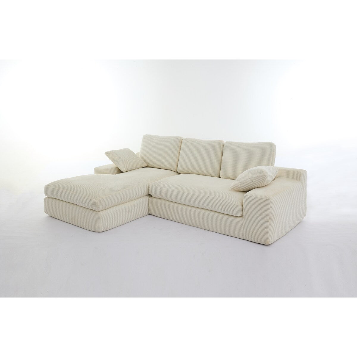 Minimalist Modular L-Shape Sectional Sofa Upholstered Sleeper Sofa with Chaise, Installation-Free Sofa