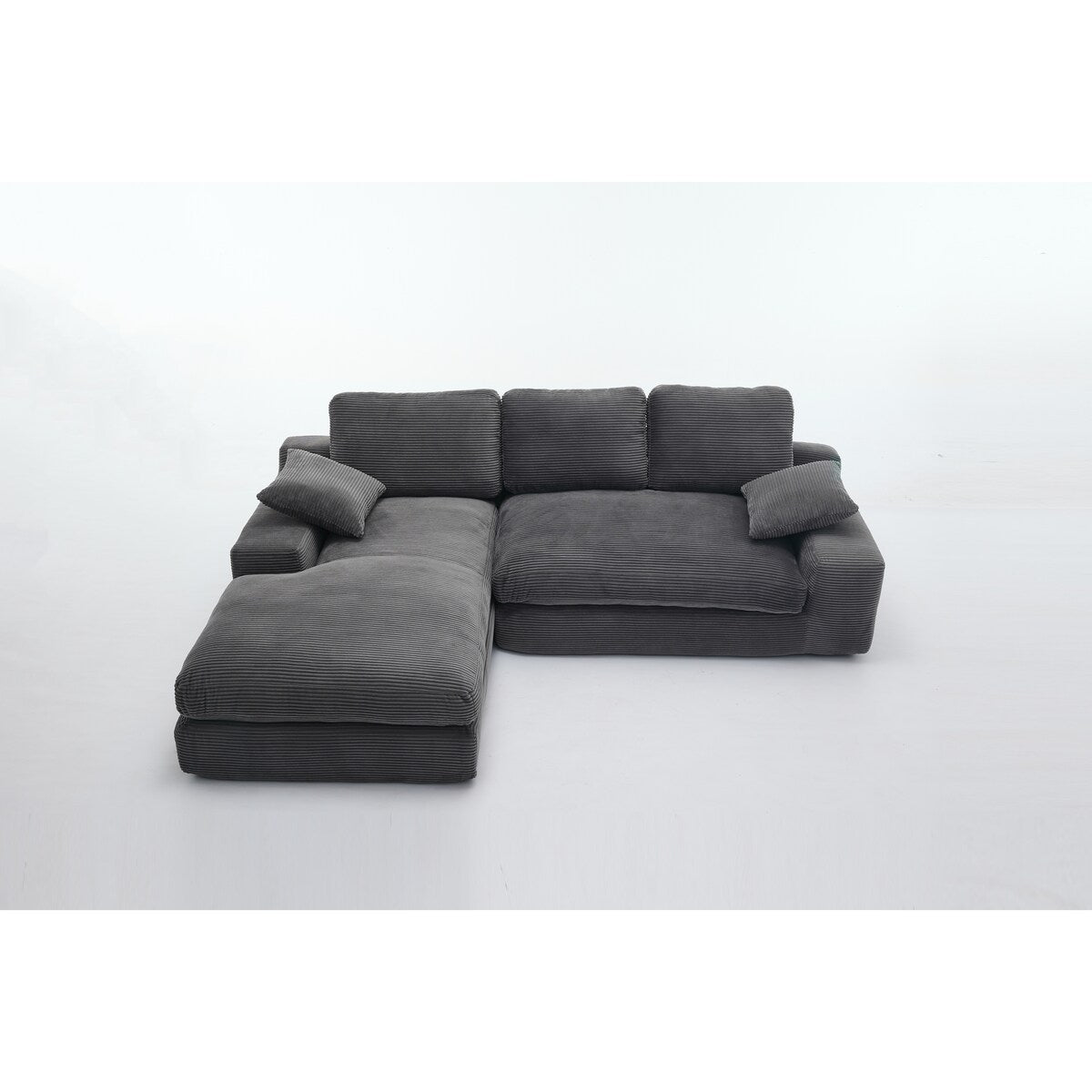 Minimalist Modular L-Shape Sectional Sofa Upholstered Sleeper Sofa with Chaise, Installation-Free Sofa