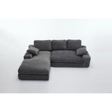 Minimalist Modular L-Shape Sectional Sofa Upholstered Sleeper Sofa with Chaise, Installation-Free Sofa