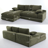 Minimalist Modular L-Shape Sectional Sofa Upholstered Sleeper Sofa with Chaise, Installation-Free Sofa