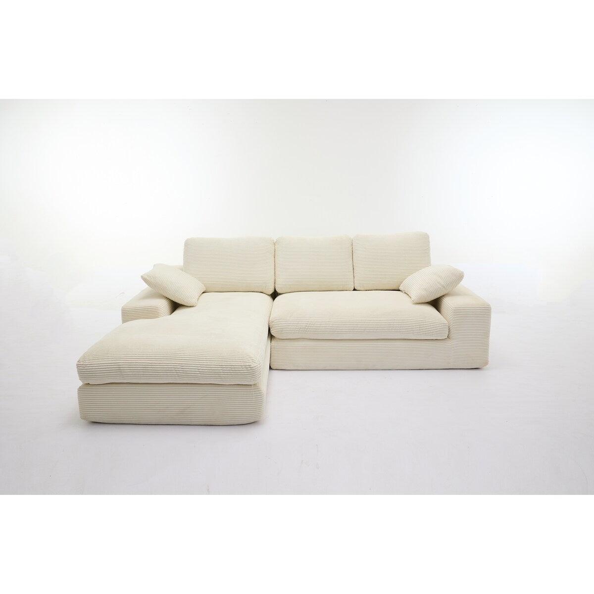 Minimalist Modular L-Shape Sectional Sofa Upholstered Sleeper Sofa with Chaise, Installation-Free Sofa