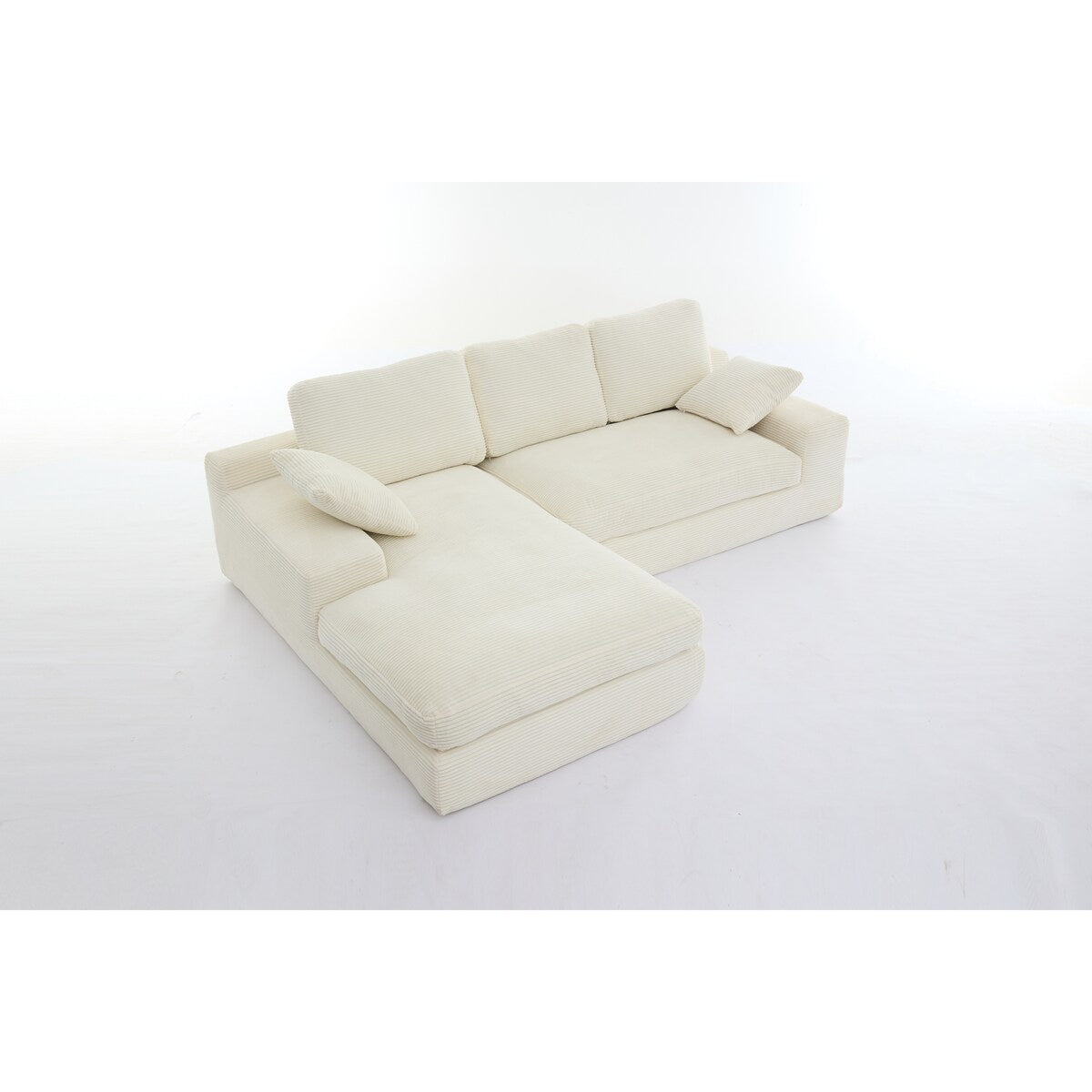 Minimalist Modular L-Shape Sectional Sofa Upholstered Sleeper Sofa with Chaise, Installation-Free Sofa