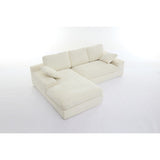 Minimalist Modular L-Shape Sectional Sofa Upholstered Sleeper Sofa with Chaise, Installation-Free Sofa