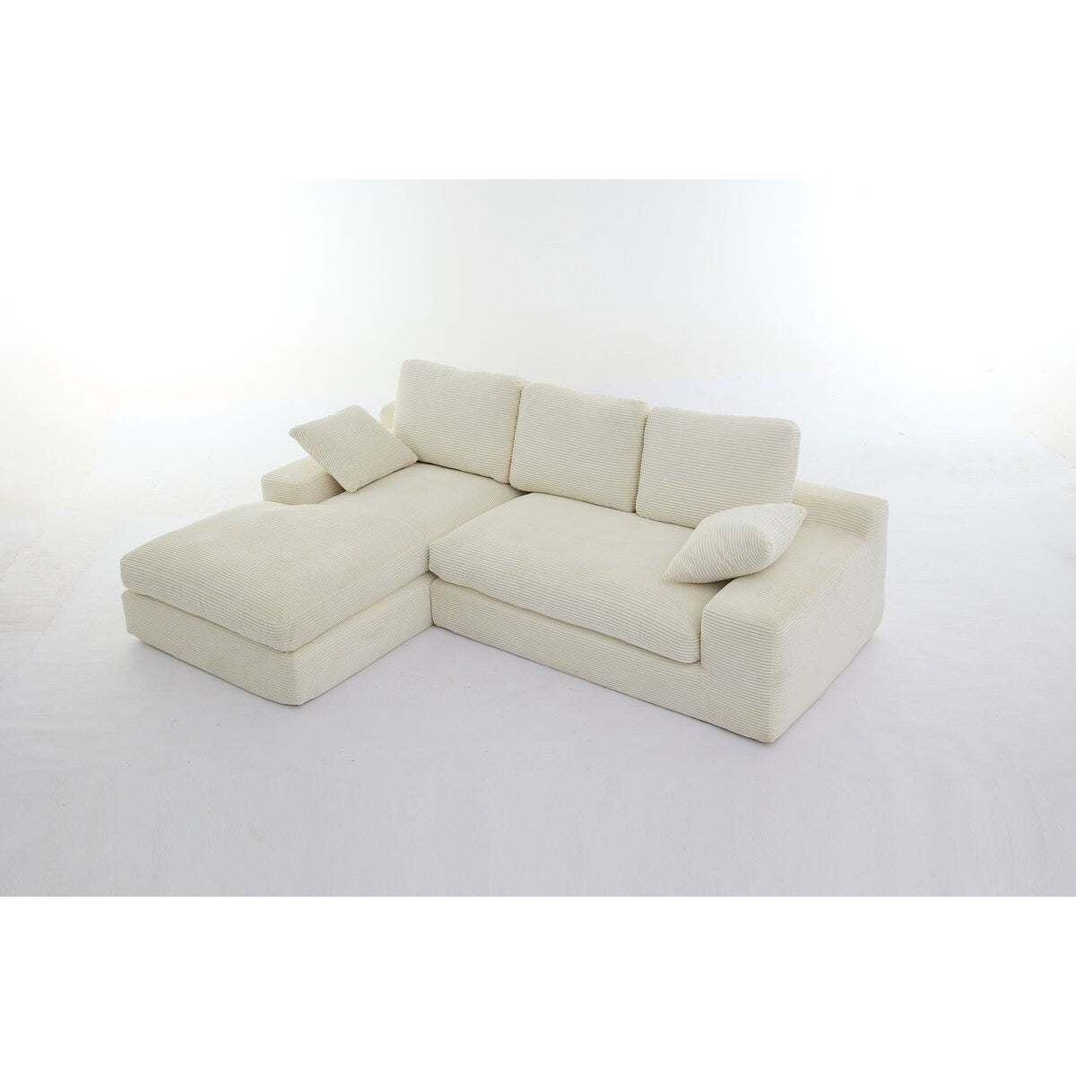 Minimalist Modular L-Shape Sectional Sofa Upholstered Sleeper Sofa with Chaise, Installation-Free Sofa