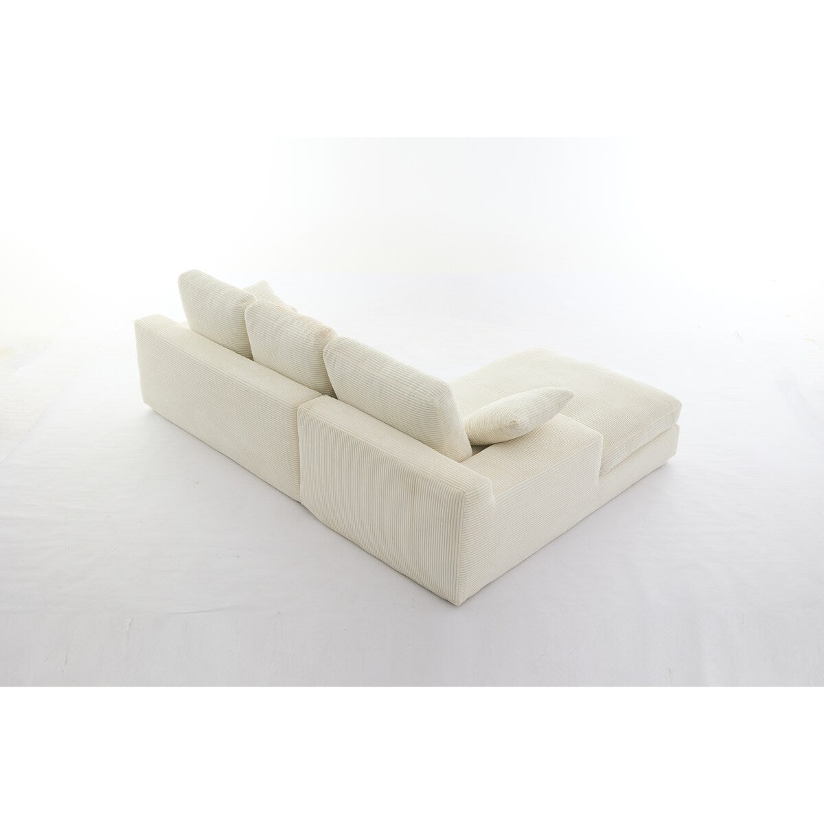 Minimalist Modular L-Shape Sectional Sofa Upholstered Sleeper Sofa with Chaise, Installation-Free Sofa
