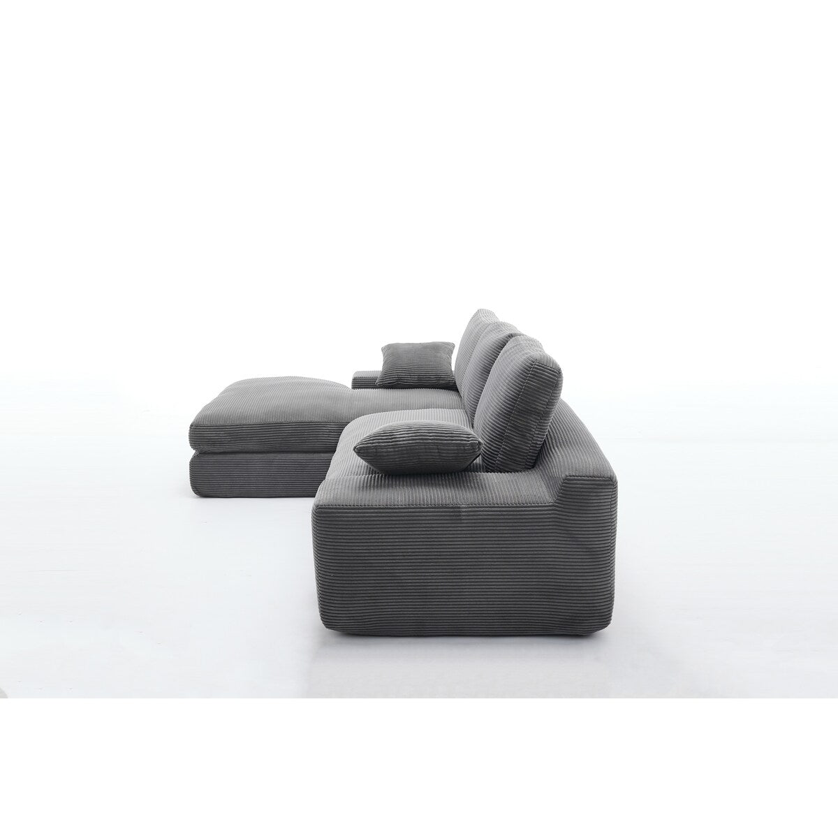 Minimalist Modular L-Shape Sectional Sofa Upholstered Sleeper Sofa with Chaise, Installation-Free Sofa