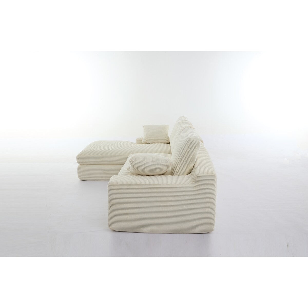 Minimalist Modular L-Shape Sectional Sofa Upholstered Sleeper Sofa with Chaise, Installation-Free Sofa