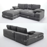 Minimalist Modular L-Shape Sectional Sofa Upholstered Sleeper Sofa with Chaise, Installation-Free Sofa