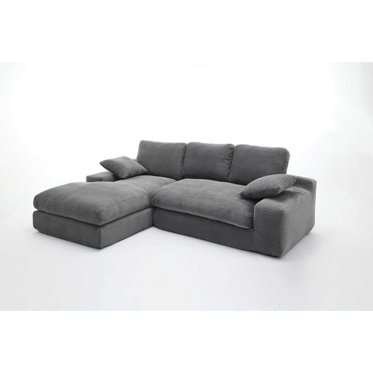 Minimalist Modular L-Shape Sectional Sofa Upholstered Sleeper Sofa with Chaise, Installation-Free Sofa