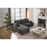 Minimalist Modular L-Shape Sectional Sofa Upholstered Sleeper Sofa with Chaise, Installation-Free Sofa