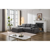 Minimalist Modular L-Shape Sectional Sofa Upholstered Sleeper Sofa with Chaise, Installation-Free Sofa
