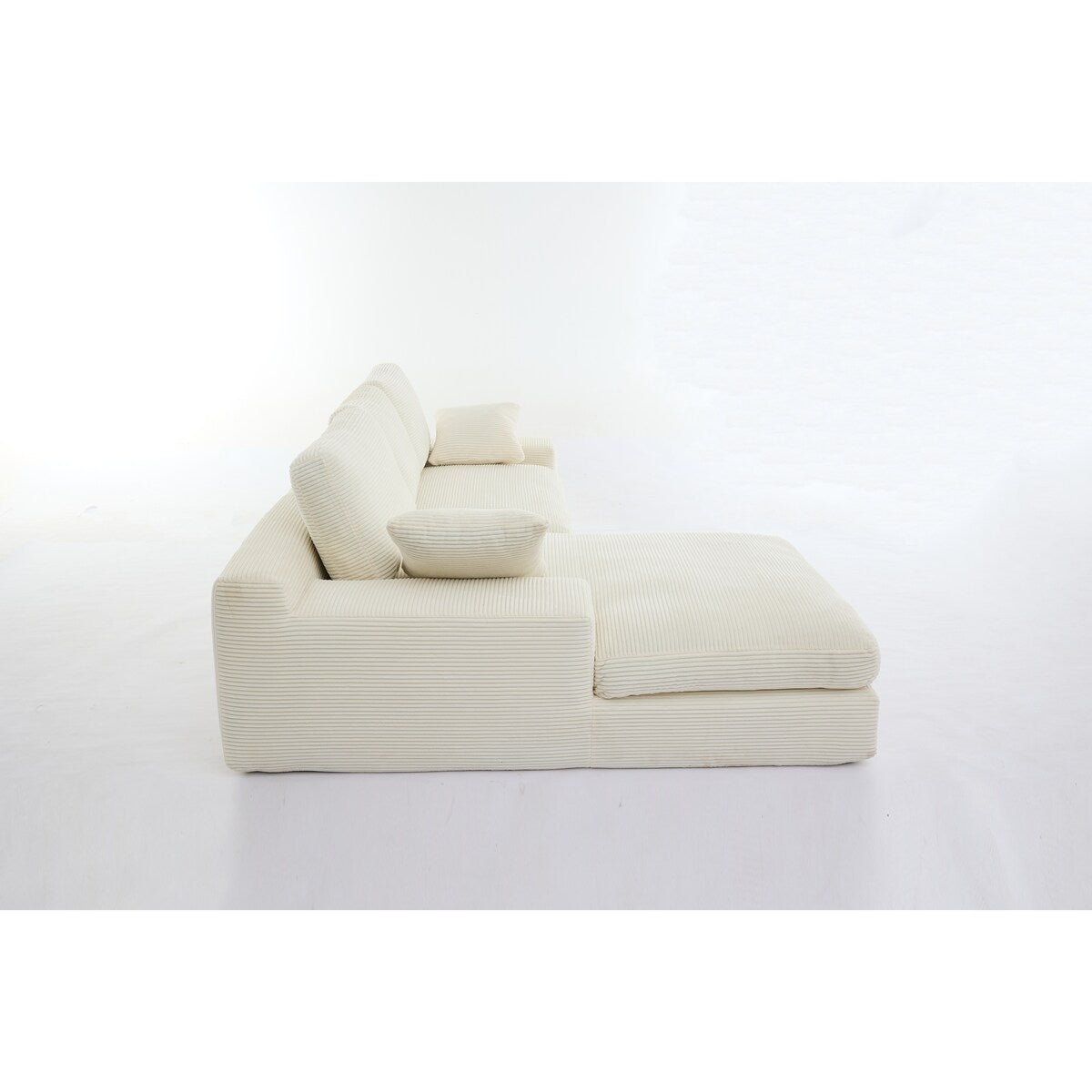 Minimalist Modular L-Shape Sectional Sofa Upholstered Sleeper Sofa with Chaise, Installation-Free Sofa