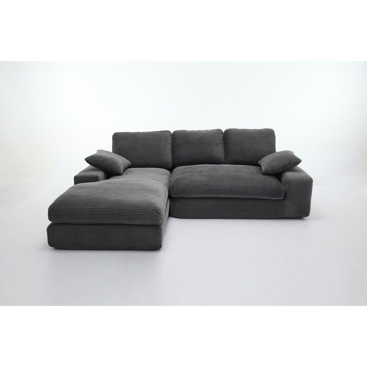 Minimalist Modular L-Shape Sectional Sofa Upholstered Sleeper Sofa with Chaise, Installation-Free Sofa