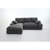 Minimalist Modular L-Shape Sectional Sofa Upholstered Sleeper Sofa with Chaise, Installation-Free Sofa