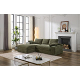 Minimalist Modular L-Shape Sectional Sofa Upholstered Sleeper Sofa with Chaise, Installation-Free Sofa