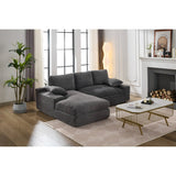 Minimalist Modular L-Shape Sectional Sofa Upholstered Sleeper Sofa with Chaise, Installation-Free Sofa