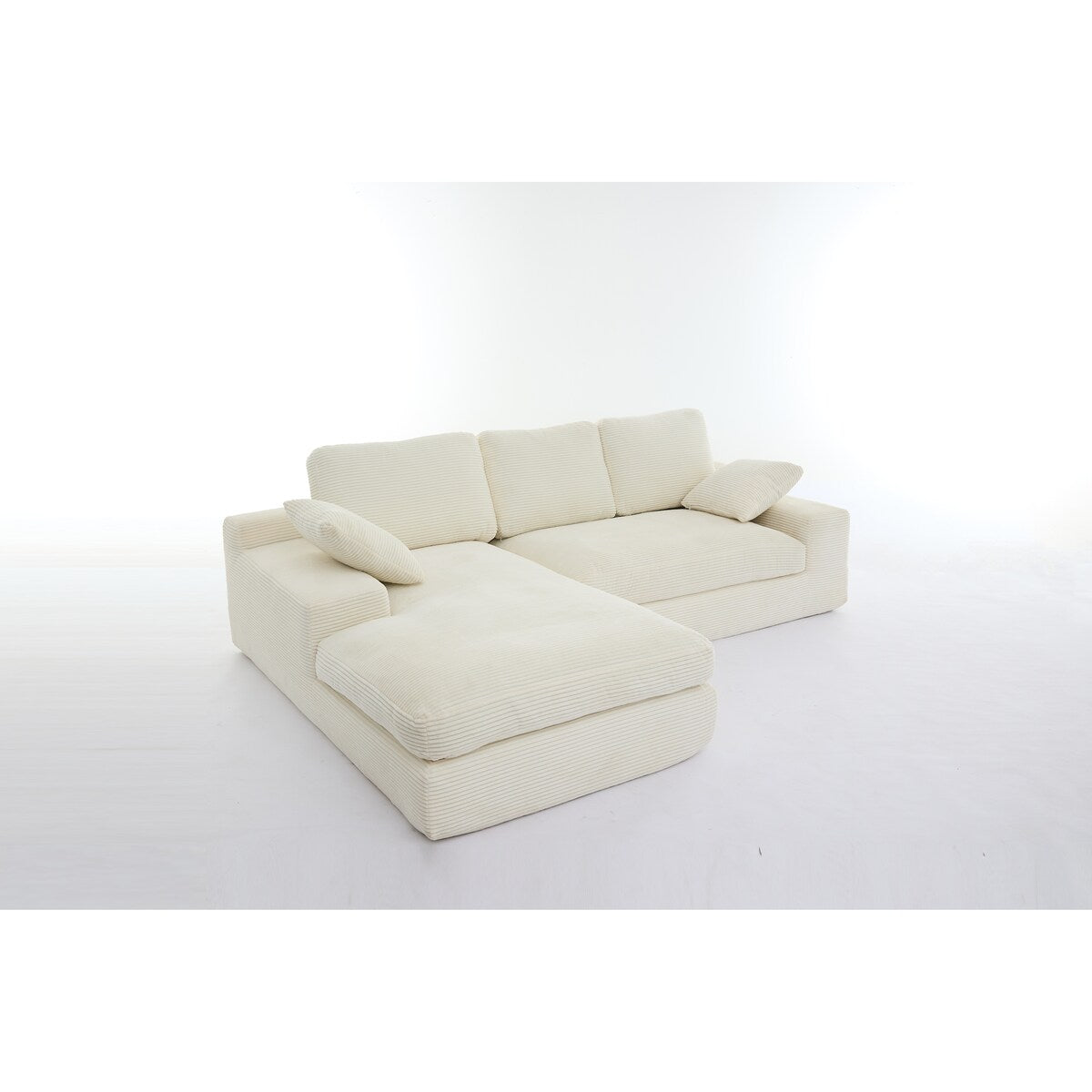 Minimalist Modular L-Shape Sectional Sofa Upholstered Sleeper Sofa with Chaise, Installation-Free Sofa