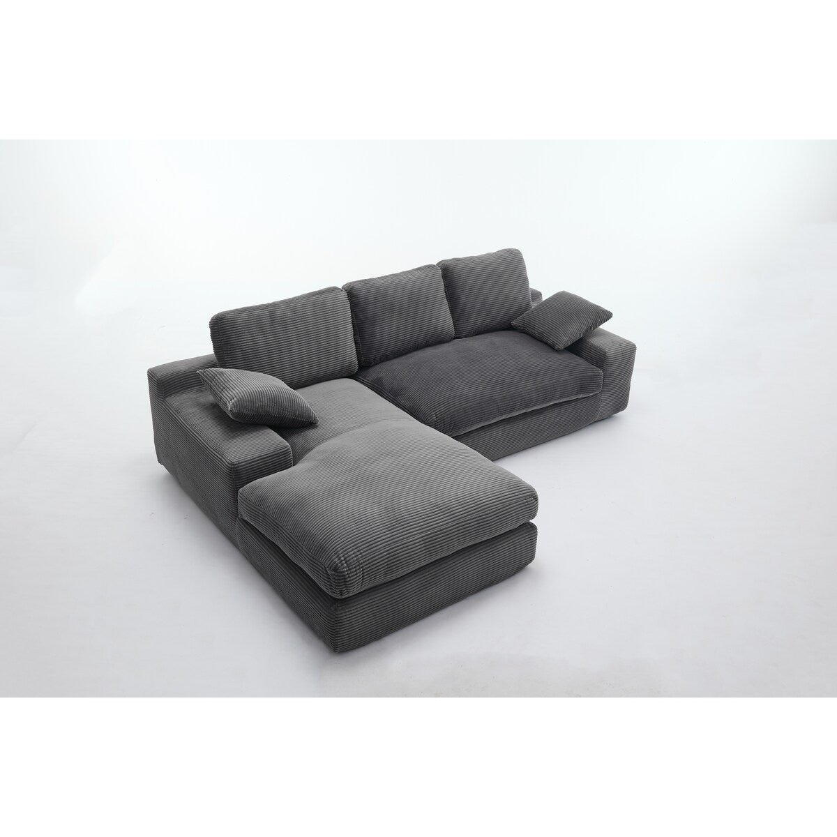Minimalist Modular L-Shape Sectional Sofa Upholstered Sleeper Sofa with Chaise, Installation-Free Sofa