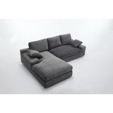 Minimalist Modular L-Shape Sectional Sofa Upholstered Sleeper Sofa with Chaise, Installation-Free Sofa