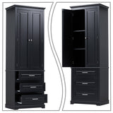 Minimalist Standard Freestanding Bathroom Tall Storage Cabinet with a Cabinet and 3 Drawers