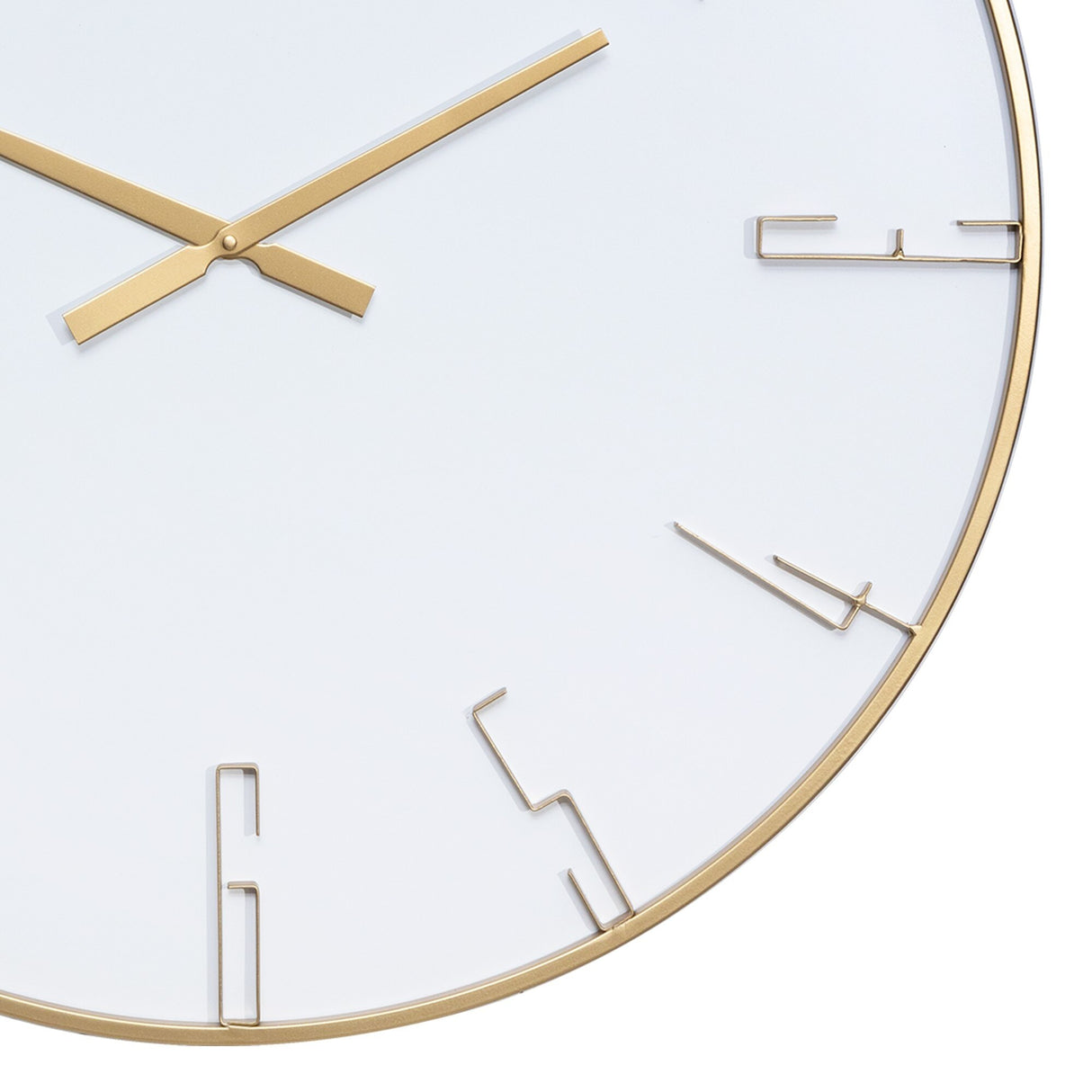 HomeRoots 32" Circle White and Gold Metal Analog Wall Clock